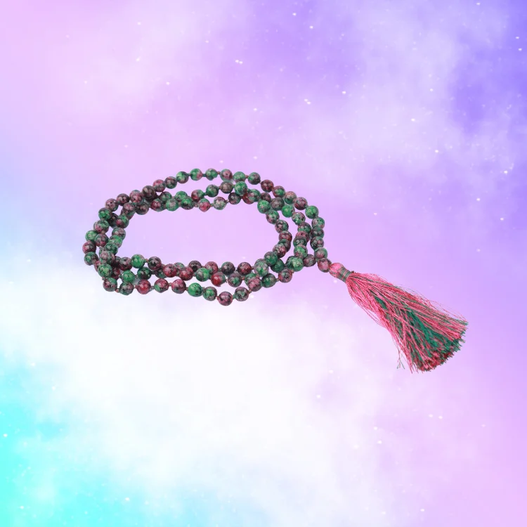 Ruby Zoisite Prayer Necklace 